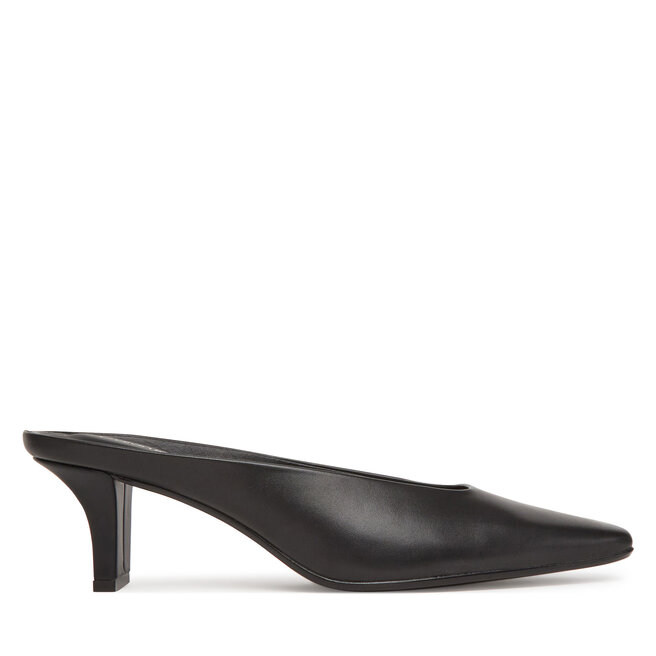 Klapki Calvin Klein Heel Mule Pump 50 - Lth HW0HW02332 Czarny -