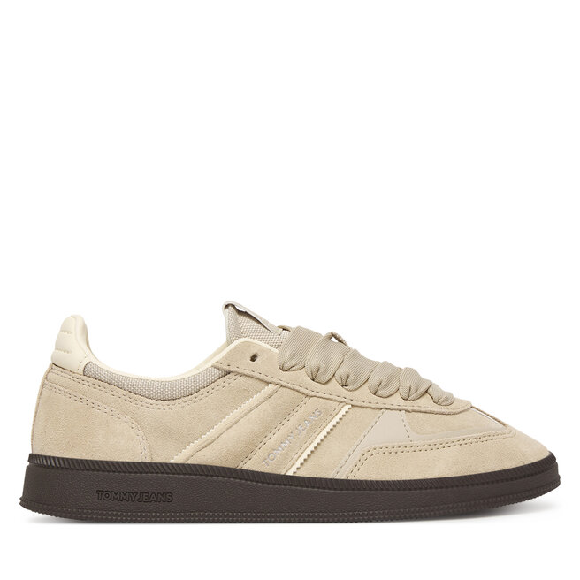 Sneakersy Tommy Jeans The Greenwich Edge Suede EN0EN02924 Beżowy - kobiece