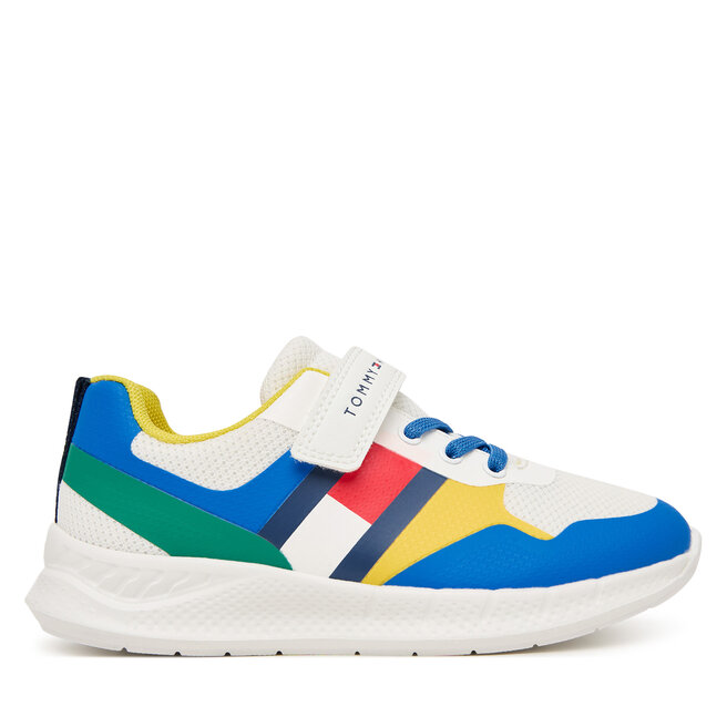Sneakersy Tommy Hilfiger Flag Low Cut Lace-Up/Velcro T1X9-34369-1843 S Kolorowy - chłopięce