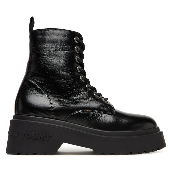 Trzewiki Tommy Jeans Tjw Chunky Shiny EN0EN02848 Czarny - kobiece