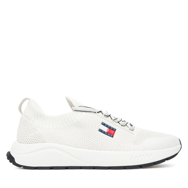 Sneakersy Tommy Jeans Tjm Runner Knitted EM0EM01580 Écru - męskie