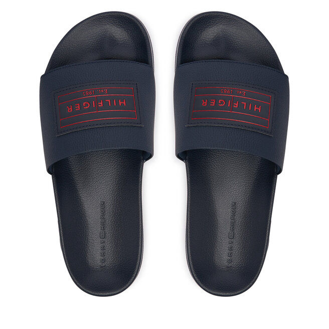 Klapki Tommy Hilfiger Patch Pool Slide FM0FM06008 Granatowy -