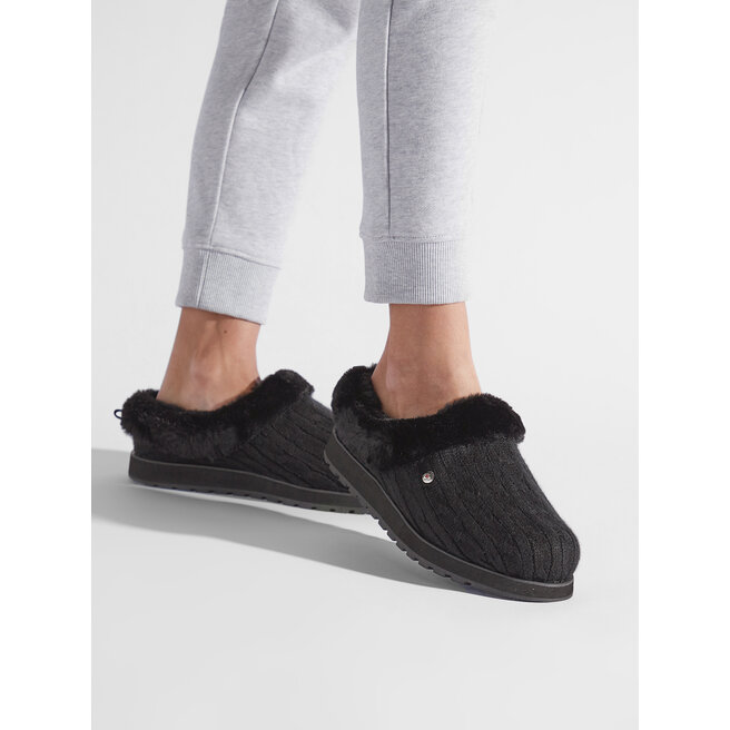 Kapcie Skechers BOBS Ice Angel 31204/BBK Czarny - kobiece