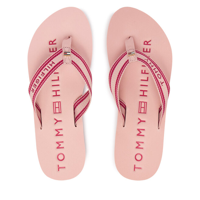 Japonki Tommy Hilfiger Th Webbing Summer Sandal FW0FW09193 Różowy -