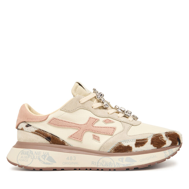 Sneakersy Premiata Lauryn Var 8456K Kremowy - kobiece