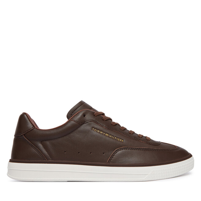 Sneakersy Tommy Hilfiger Th Lo Lux Lth Sneaker FM0FM05996 Brązowy - męskie