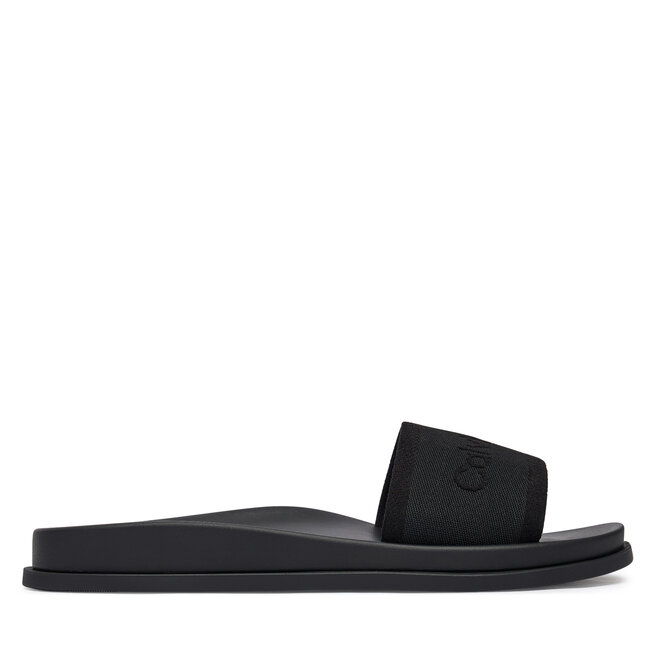 Klapki Calvin Klein City Sandal Mule Webbing HW0HW02887 Czarny -