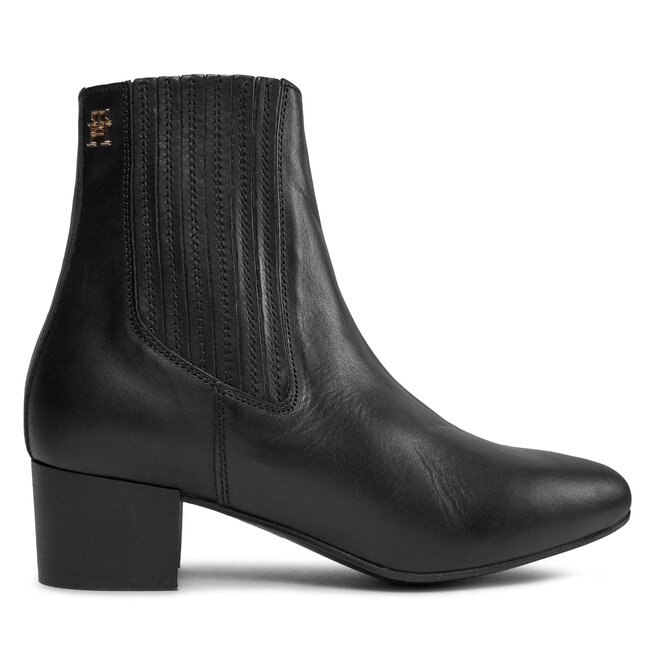 Botki Tommy Hilfiger Essential Leather Boot FW0FW07759 Czarny - kobiece
