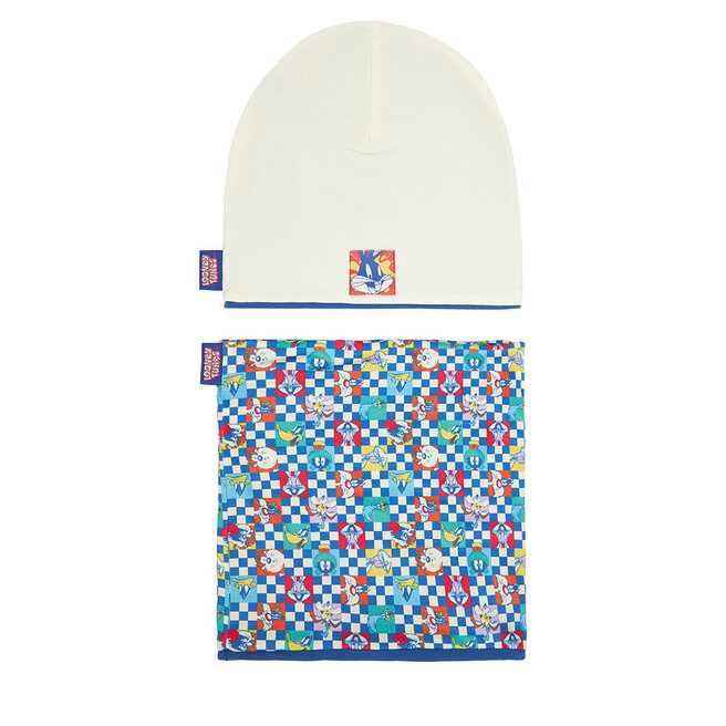 Komplet czapka i komin Looney Tunes CEO-ACCCS-AW25-203WBLT Écru -