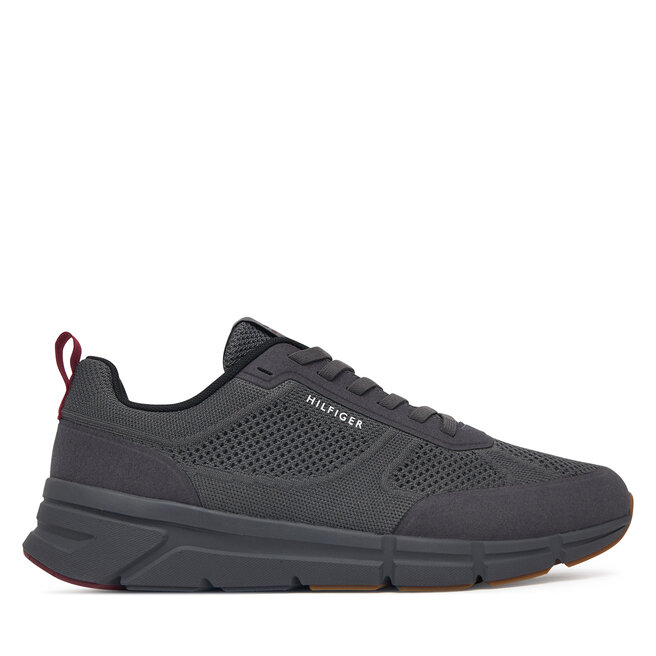 Sneakersy Tommy Hilfiger Light Knitted Hilfiger Runner FM0FM06010 Szary - męskie