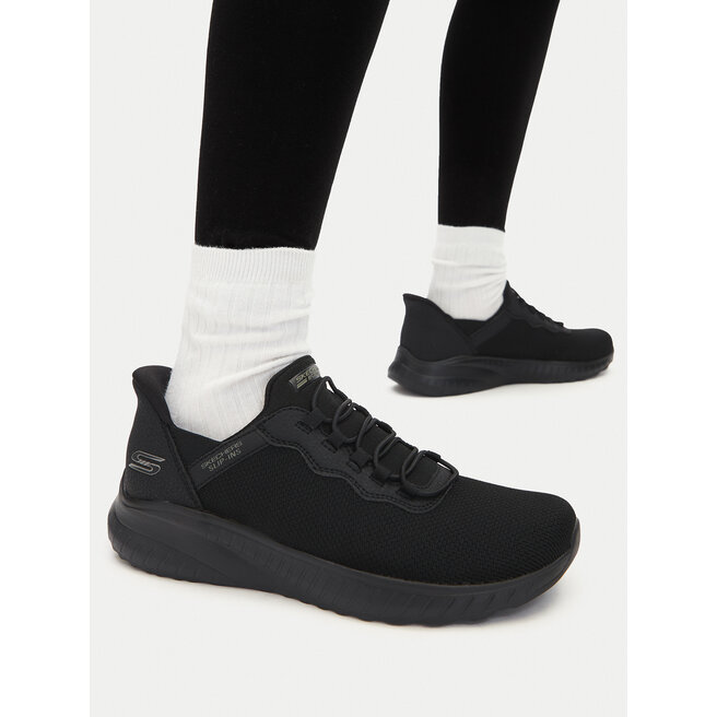 Sneakersy Skechers Bobs Squad Chaos 117500/BBK Czarny - kobiece
