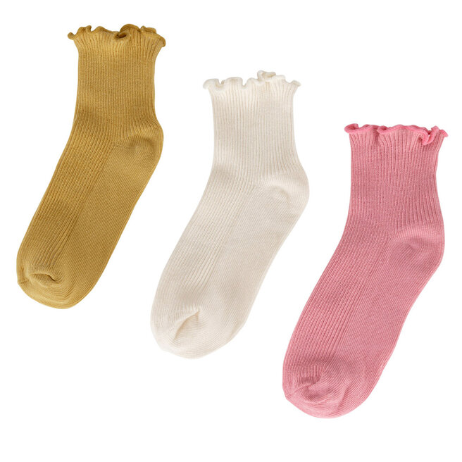 Skarpety krótkie JENNY 7KB-003-SS25 (3-pack) Żółty - dziecięce