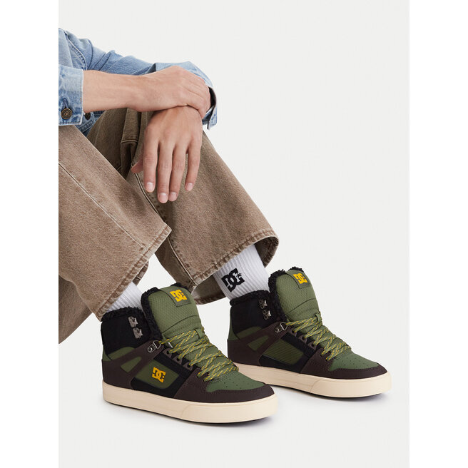 Sneakersy DC Shoes EO-PURE HIGH TOP WC WNT DC01802211 Zielony ciemny - męskie