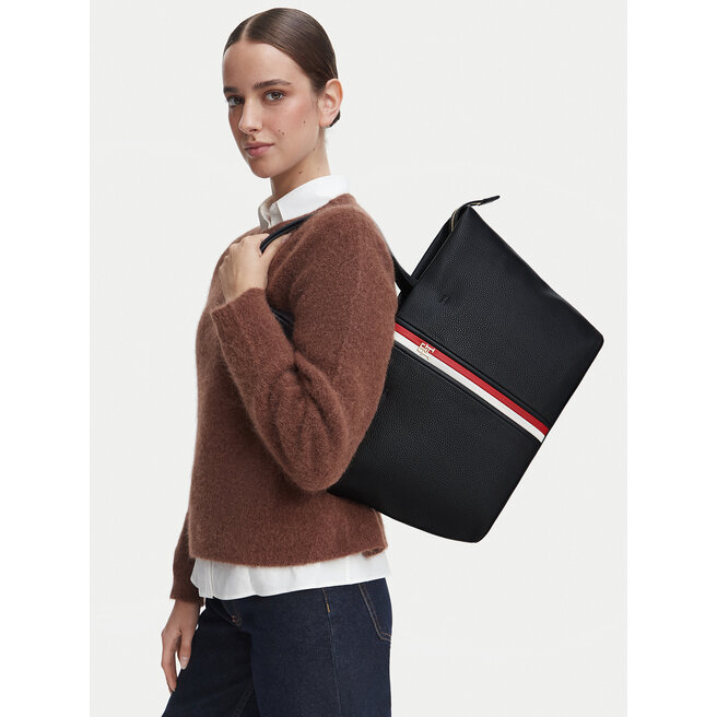 Torebka Tommy Hilfiger Th Corp Ess Tote AW0AW19334 Granatowy -