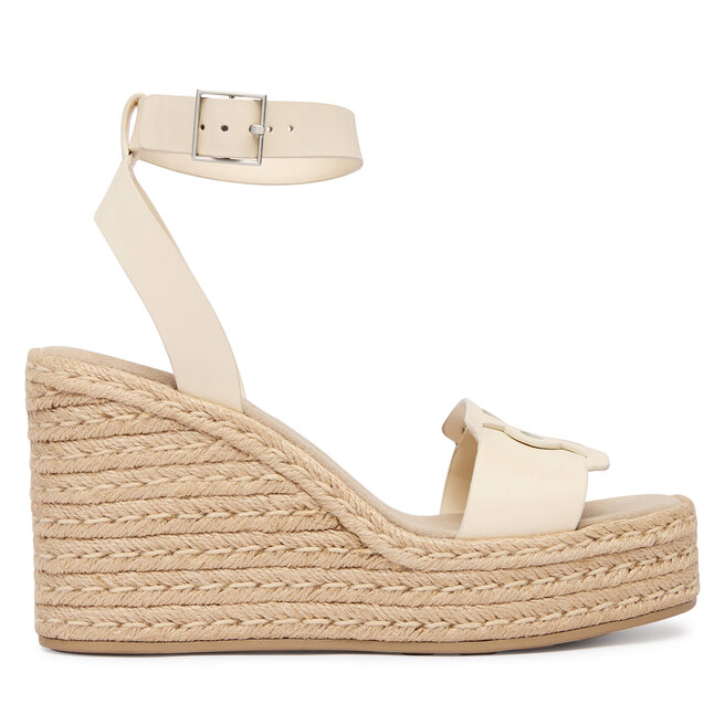 Espadryle Calvin Klein Wedge Espad 70 Embl Lth HW0HW02897 Beżowy - kobiece