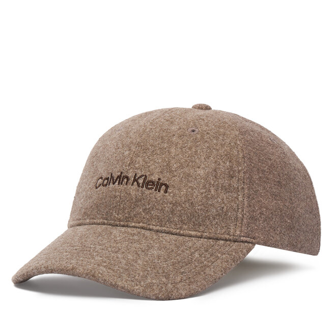 Czapka z daszkiem Calvin Klein Embroidered Titlecase Logo Felt LV04D5131G Brązowy -