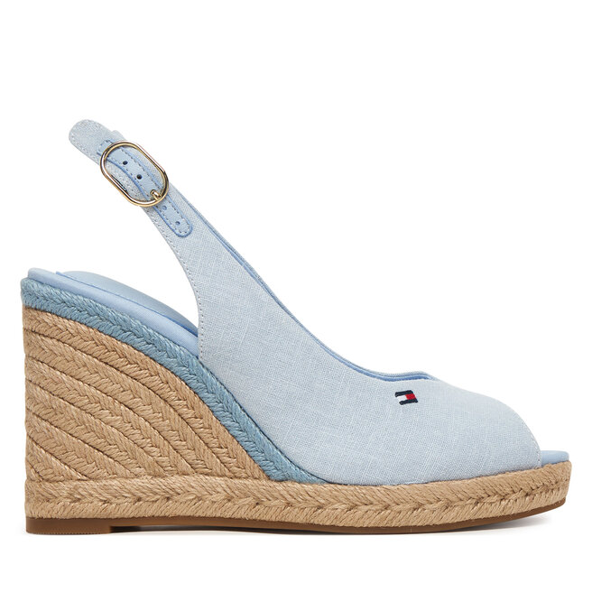 Espadryle Tommy Hilfiger Flag High Wedge Espad Slingback FW0FW09343 Błękitny - kobiece
