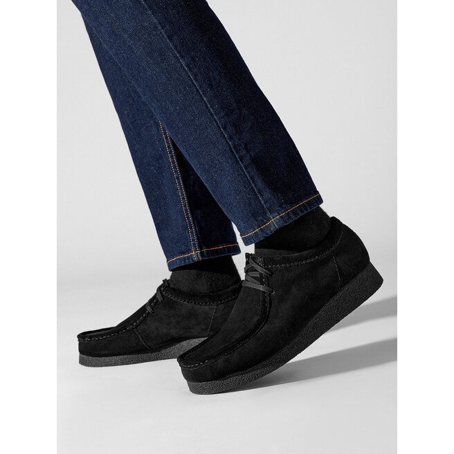 Mokasyny Clarks Wallabee Evo 261728207 Czarny -