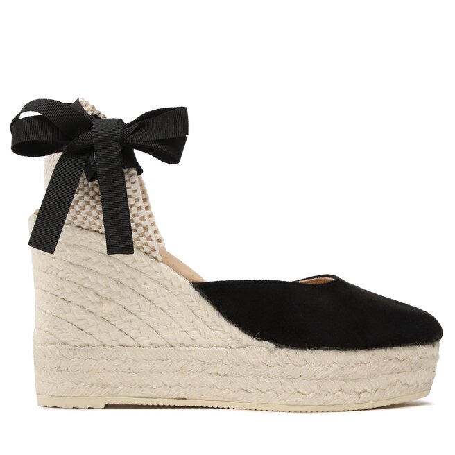Espadryle Manebi Wedge Espadrilles K 1.0 WV Czarny - kobiece