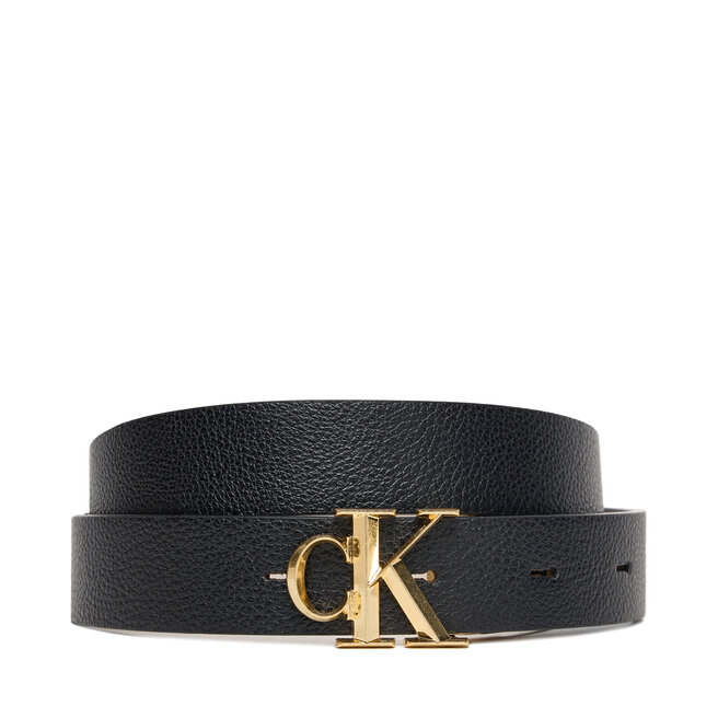 Pasek Damski Calvin Klein Facet Ck Buckle 25Mm Pebble Rev/ LV04F7044G Czarny -
