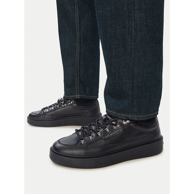 Sneakersy KARL LAGERFELD Flint II KL53323L Czarny - męskie