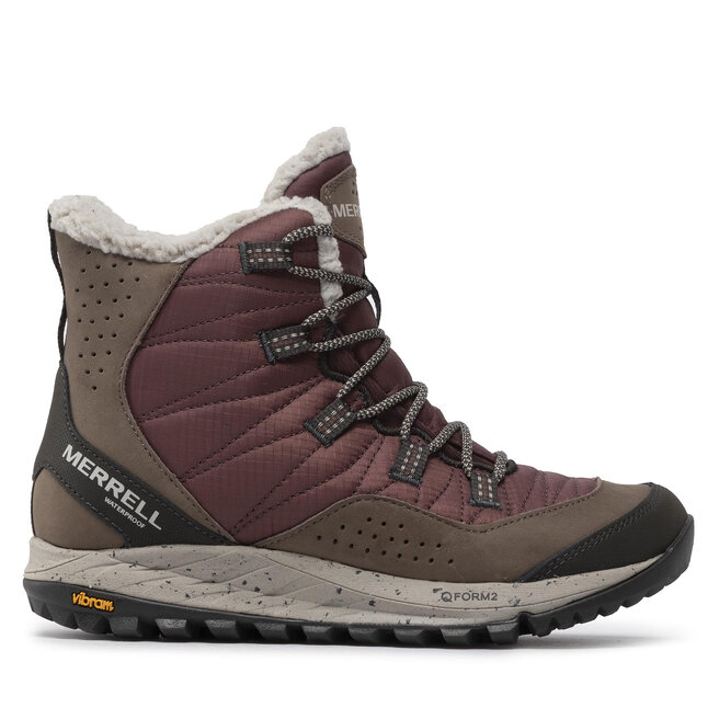 Śniegowce Merrell Antora Sneaker Boot Wp J066930 Bordowy - kobiece