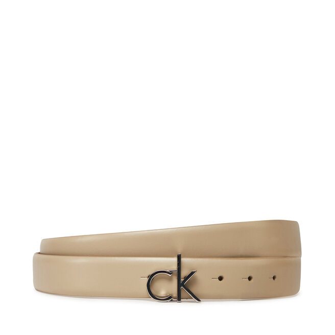 Pasek Damski Calvin Klein Ck Buckle Belt 3.0_Smooth K60K613156 Beżowy -