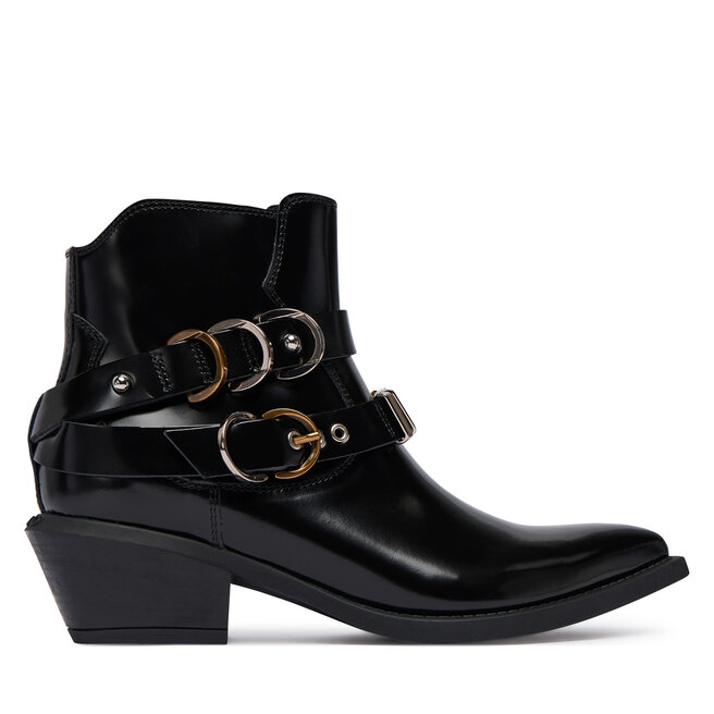 Botki PINKO Ankle Boot Box Calf SD0343 P114 Z99 Czarny - kobiece