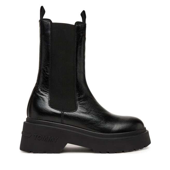 Sztyblety Tommy Jeans Tjw Chunky Shiny EN0EN02888 Czarny - kobiece