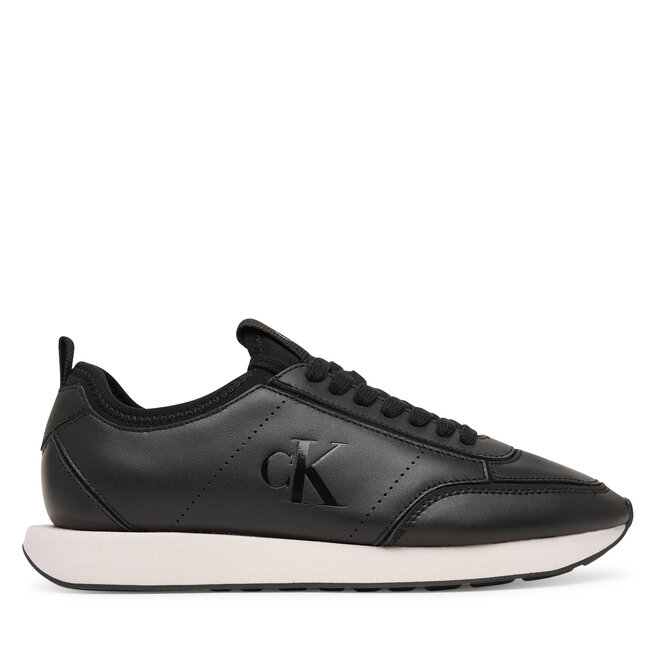 Sneakersy Calvin Klein Retro Runner Sock Panl Lth Neo HW0HW03118 Czarny - kobiece