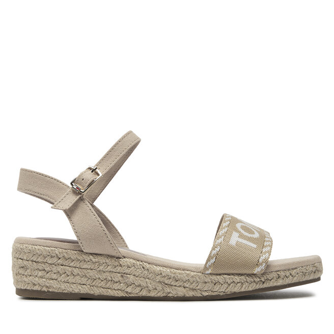 Espadryle Tommy Hilfiger Rope Wedge Sandal T3A7-33287-0890 S Beżowy - dziewczęce