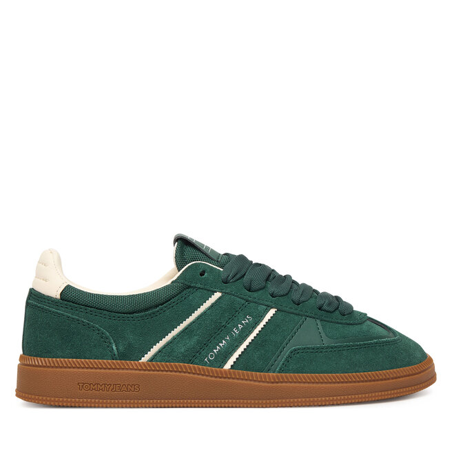 Sneakersy Tommy Jeans The Greenwich Edge Suede EN0EN02924 Zielony - kobiece