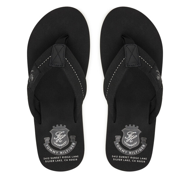 Japonki Tommy Hilfiger Patch Hilfiger Beach Sandal FM0FM05804 Czarny -