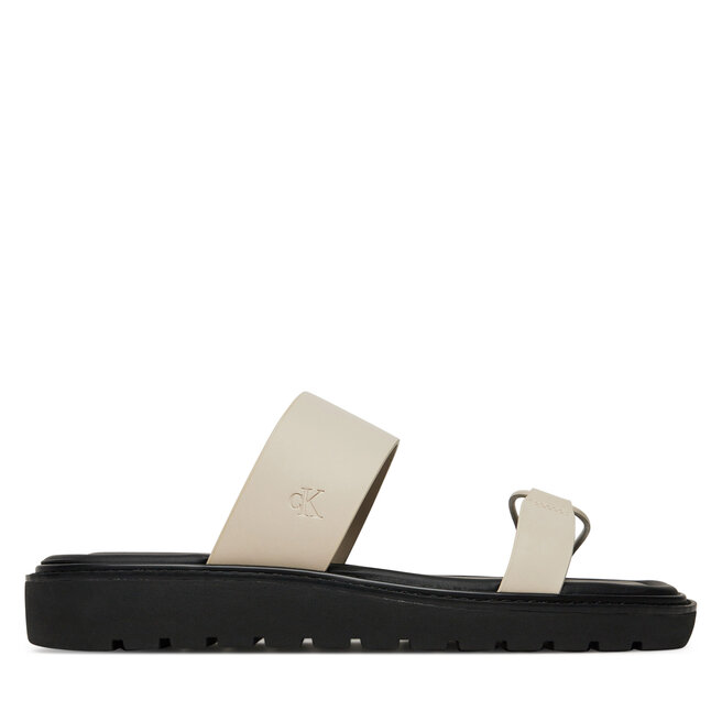 Klapki Calvin Klein Jeans Rope Sandal Soft Lth Mg YW0YW01864 Écru -
