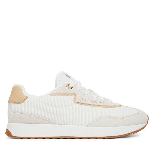 Sneakersy Tommy Hilfiger Th Retro Runner Mix FW0FW09410 Biały - kobiece