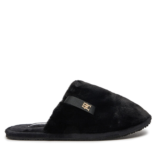 Kapcie Tommy Hilfiger Trenerzy Confort Home FW0FW08138 Czarny - kobiece