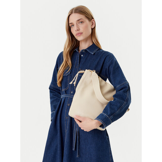 Torebka Tommy Hilfiger Th Soft Summer Bucket AW0AW17540 Kremowy -