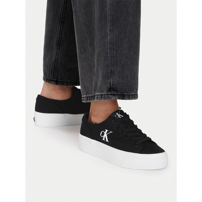 Tenisówki Calvin Klein Jeans Vulc Flatform Low Cv Mg YW0YW01763 Czarny - kobiece