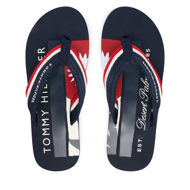 Japonki Tommy Hilfiger Patch Hilfiger Beach Sandal FM0FM05903 Granatowy -