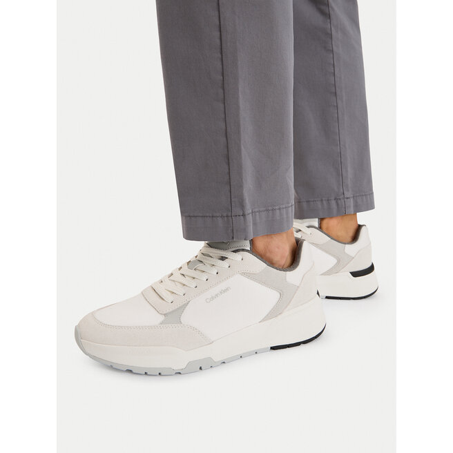 Sneakersy Calvin Klein City Runner Laceup Ny-Su HM0HM02308 Kremowy - męskie