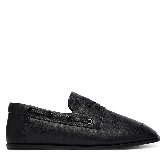Półbuty Calvin Klein Ess Boatshoe Lth HW0HW03116 Czarny - kobiece
