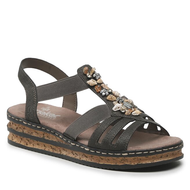 Sandały Rieker 62949-45 Szary - kobiece