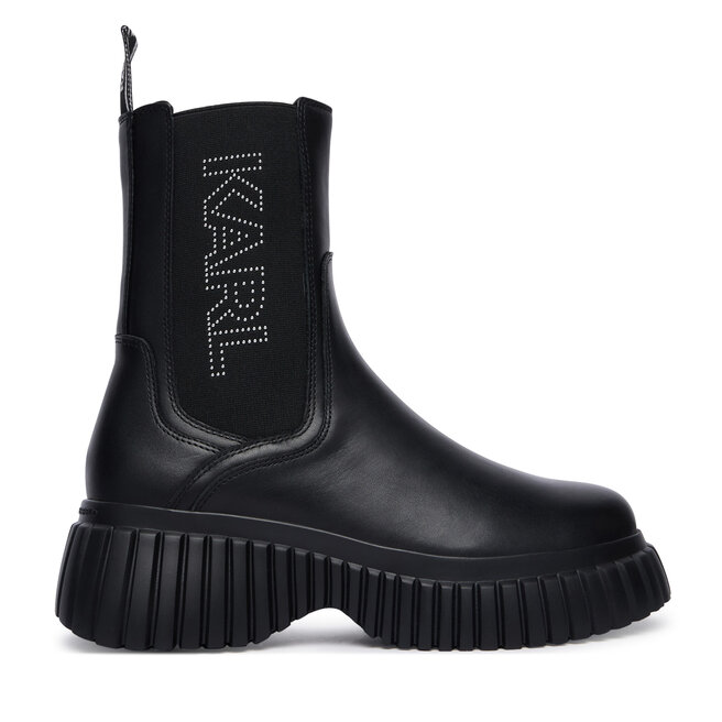 Botki KARL LAGERFELD Kreeper Wedge KL44460 Czarny - kobiece