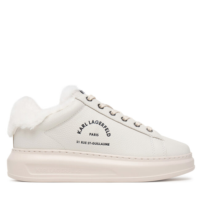 Sneakersy KARL LAGERFELD Kapri KL62536L Kremowy - kobiece
