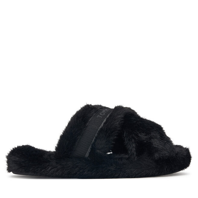 Kapcie Tommy Hilfiger Th Feminine House Shoes FW0FW09615 Czarny - kobiece