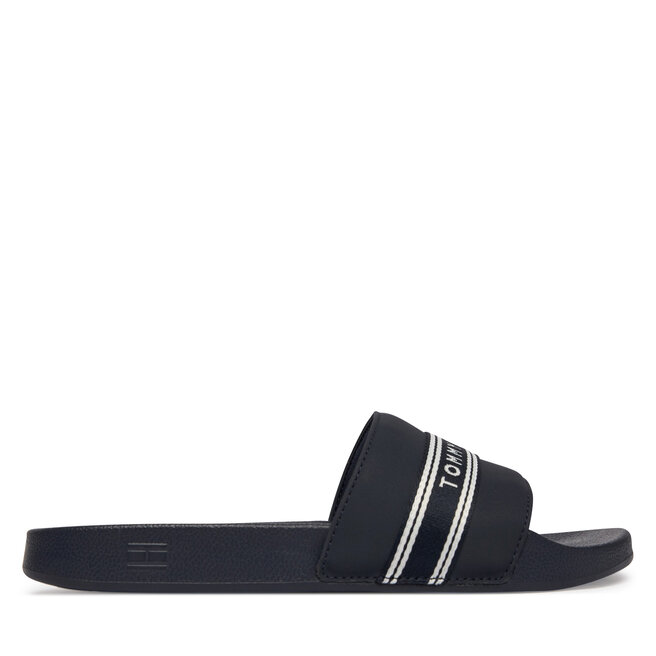 Klapki Tommy Hilfiger Logo Tape Webbing FW0FW09359 Granatowy -