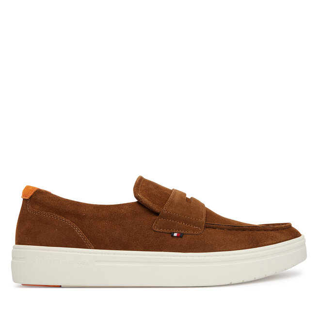 Półbuty Tommy Hilfiger Modern Light Hybrid Suede Loafer FM0FM05786 Brązowy - męskie