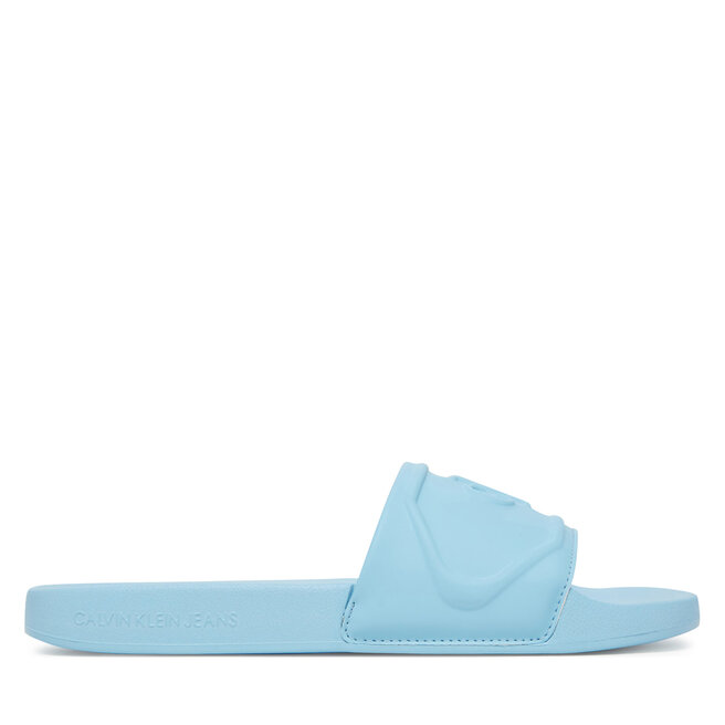 Klapki Calvin Klein Jeans Slide Pu Hf Mg YW0YW01879 Błękitny -