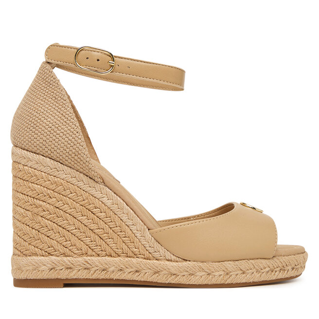 Espadryle Tommy Hilfiger Plate High Wedge Espad FW0FW09517 Beżowy jasny - kobiece