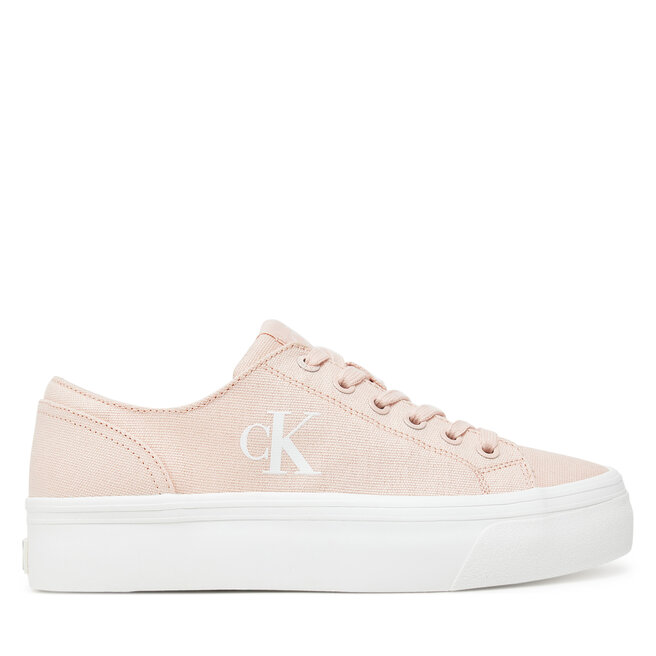 Sneakersy Calvin Klein Jeans Vulc Flatform Low Cv Mg YW0YW01763 Pomarańczowy - kobiece